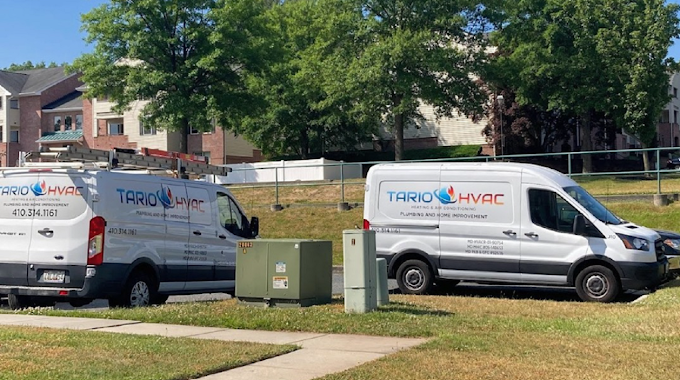 The Tario HVAC service fleet lined up and ready to roll